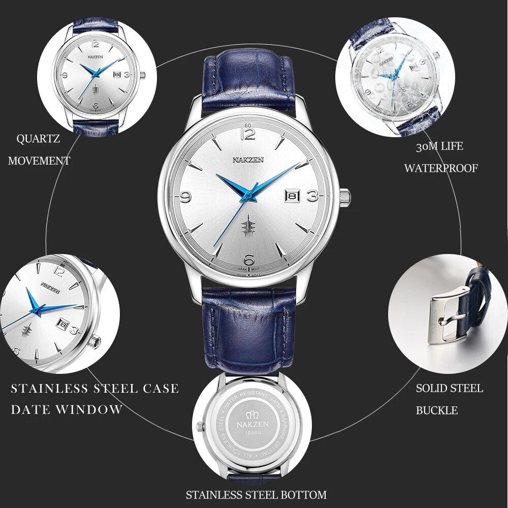 Nakzen Stainless Steel Sports Quartz Watch | Aurelis Time