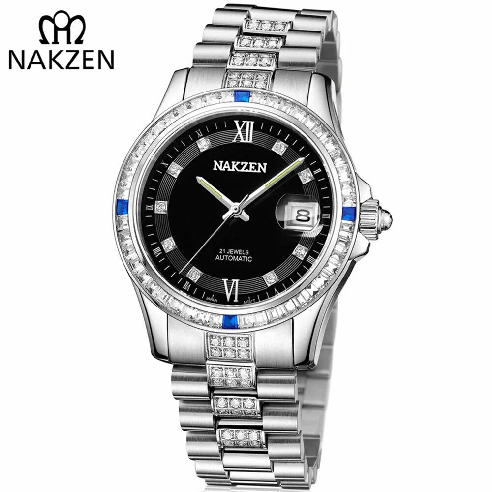 Nakzen Automatic Diamond Bracelet Watch | Aurelis Time