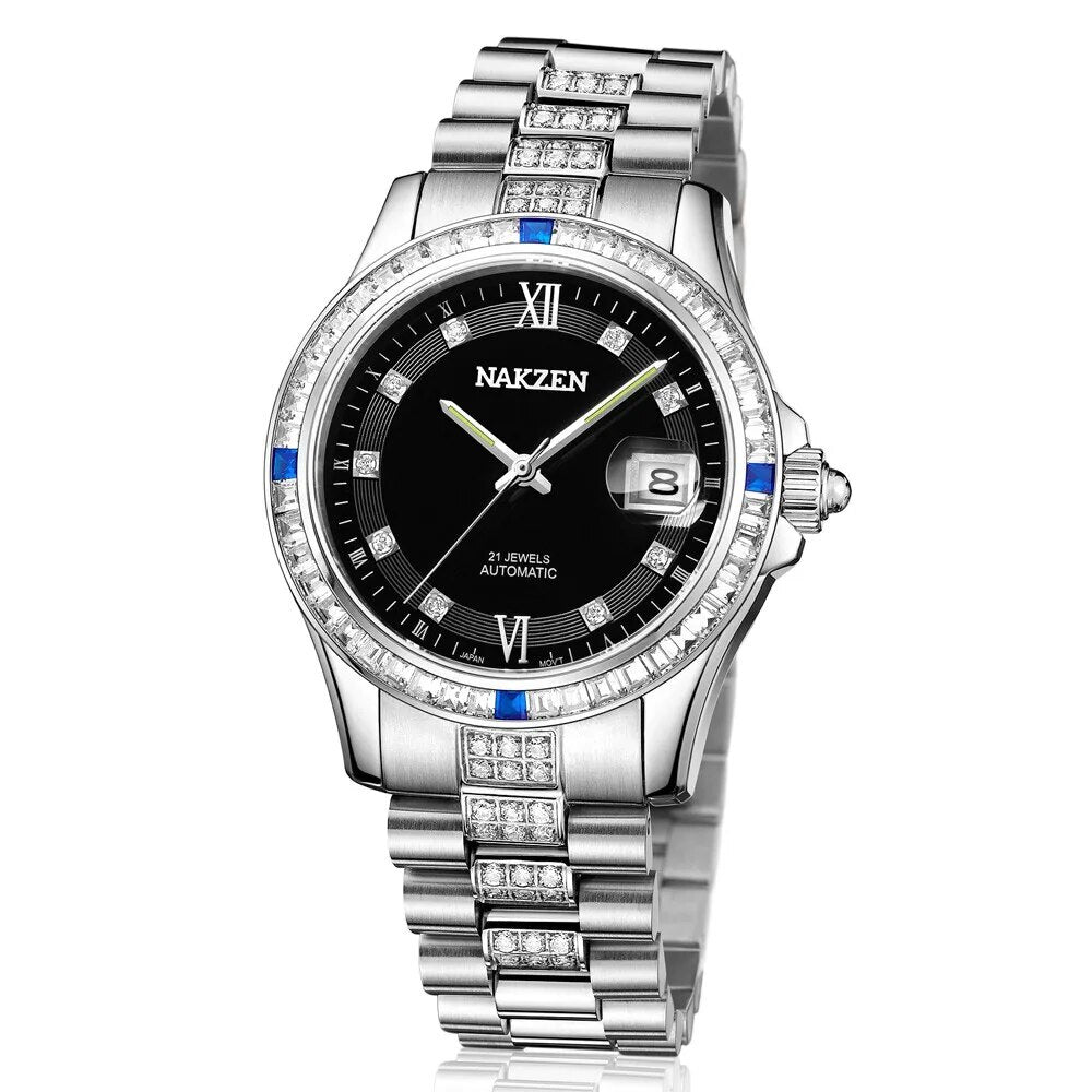 Nakzen Automatic Diamond Bracelet Watch | Aurelis Time