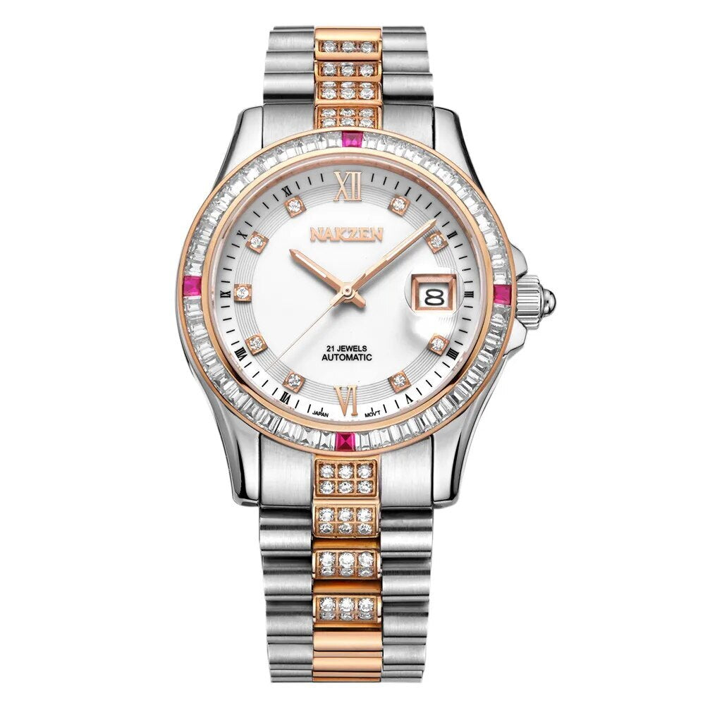 Nakzen Automatic Diamond Bracelet Watch | Aurelis Time