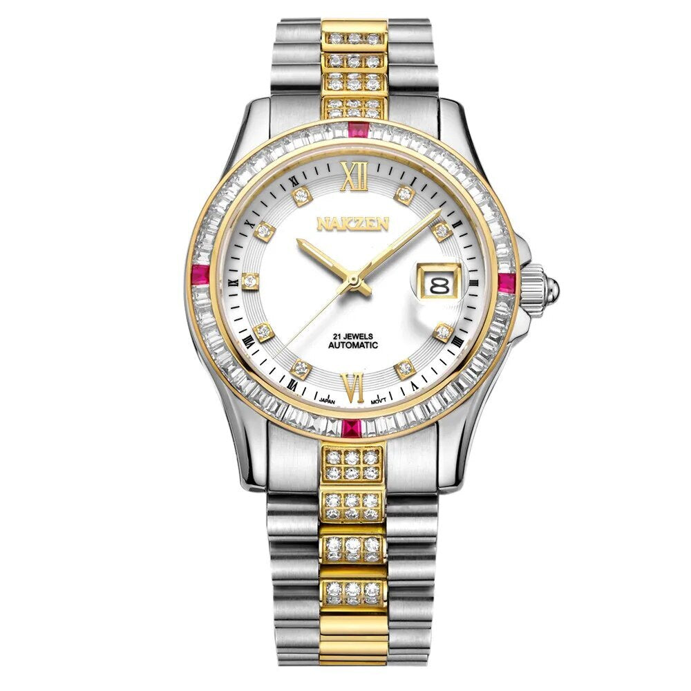 Nakzen Automatic Diamond Bracelet Watch | Aurelis Time