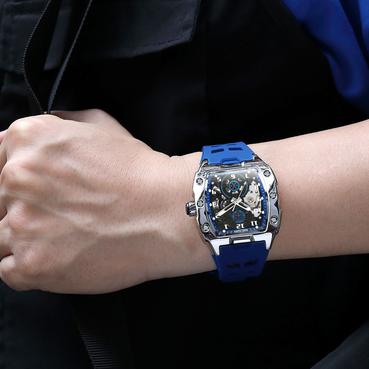 Megir Skeleton Dial Automatic Mechanical Watch | Aurelis Time