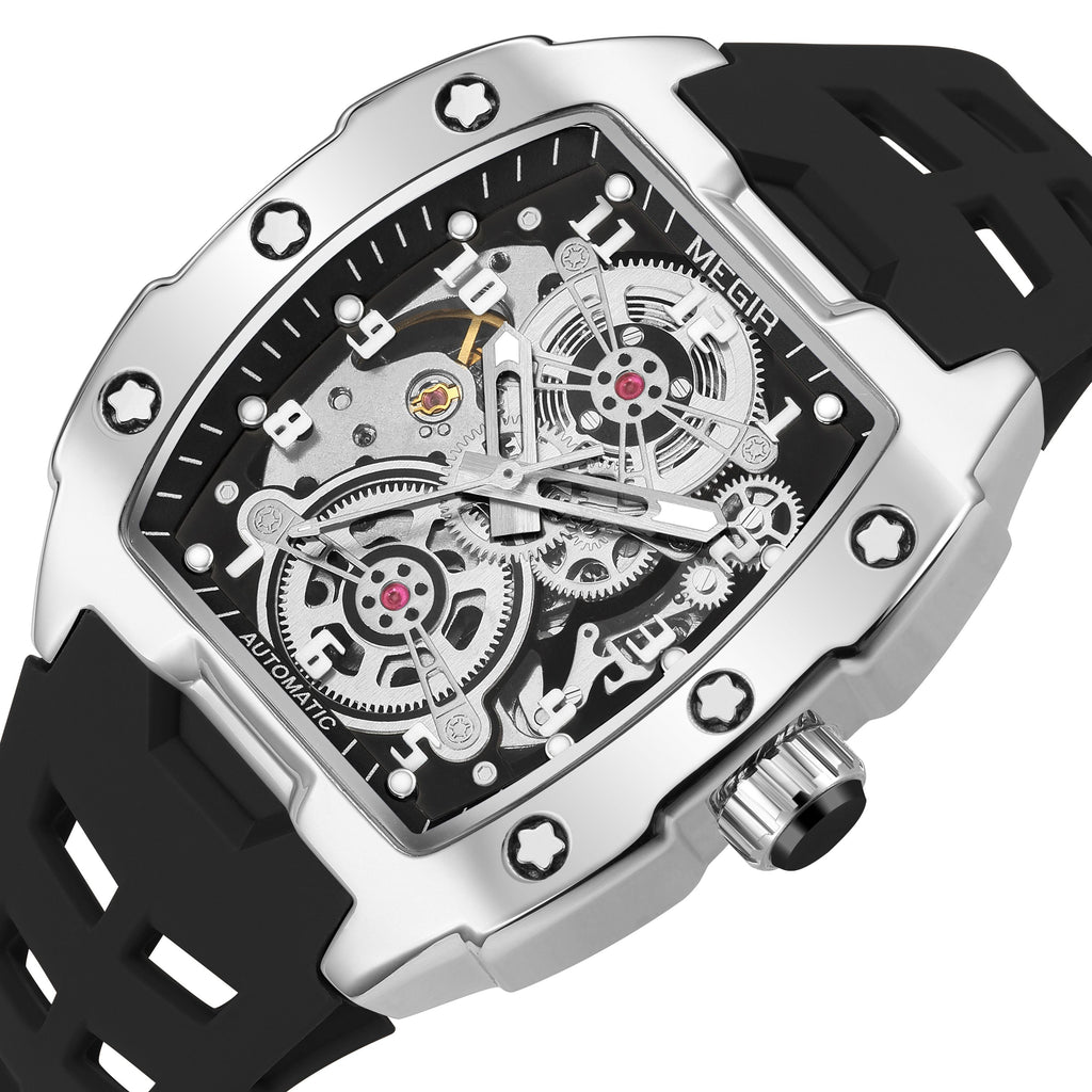 Megir Skeleton Dial Automatic Mechanical Watch | Aurelis Time