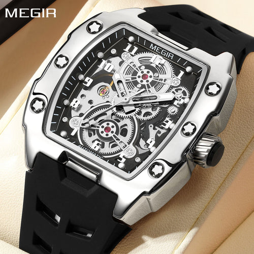 Megir Skeleton Dial Automatic Mechanical Watch | Aurelis Time
