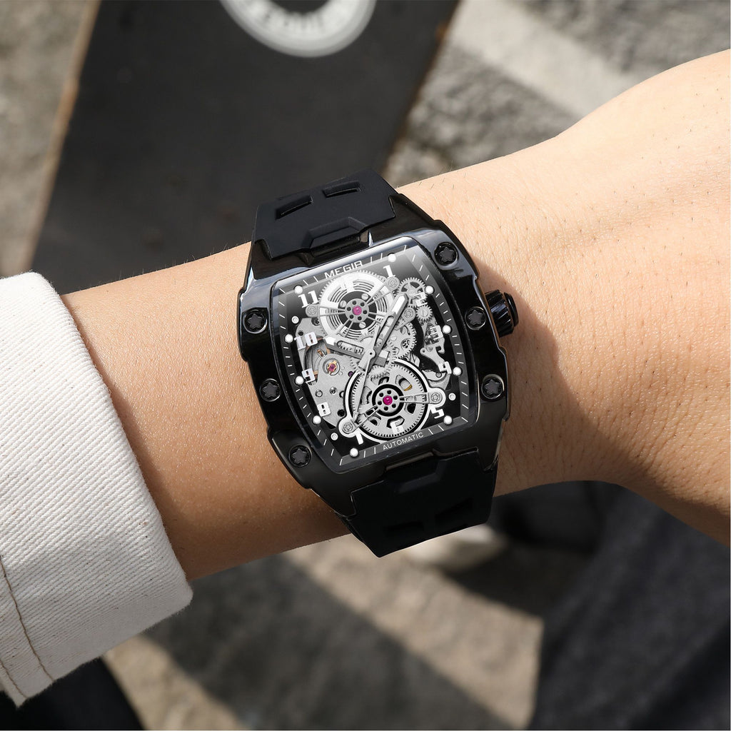 Megir Skeleton Dial Automatic Mechanical Watch | Aurelis Time