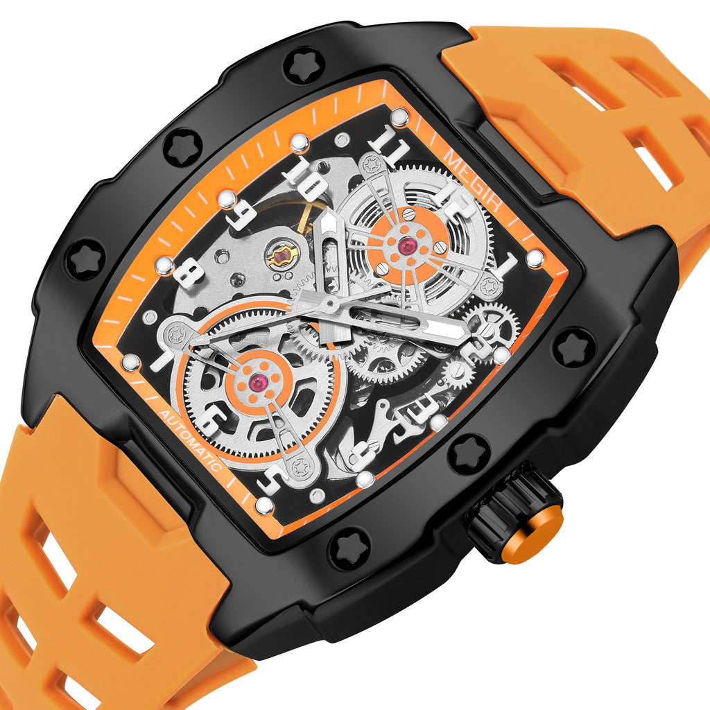 Megir Skeleton Dial Automatic Mechanical Watch | Aurelis Time