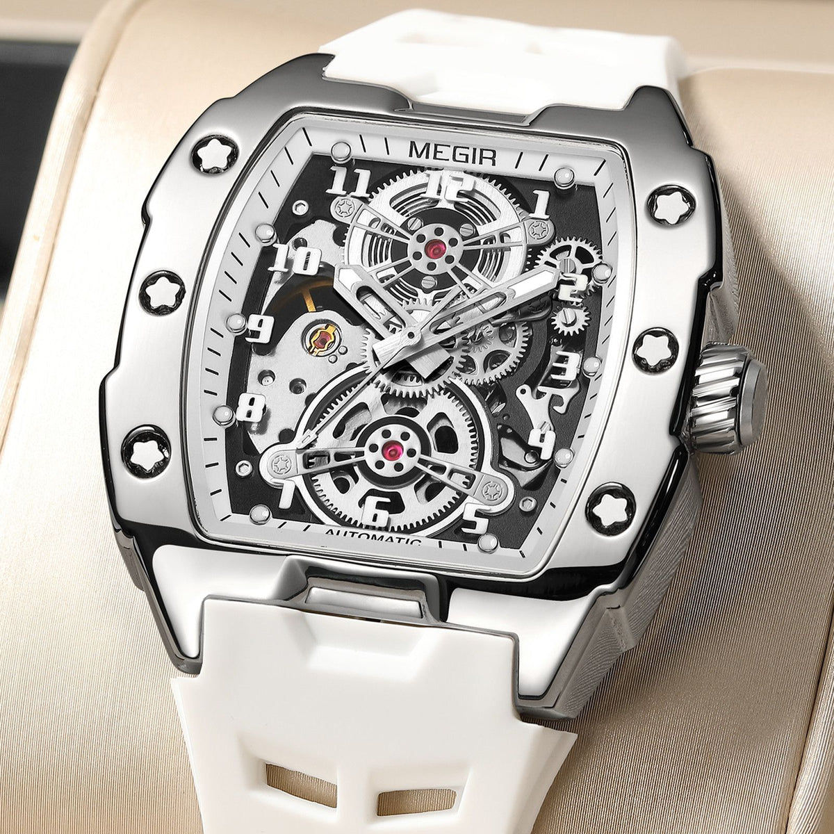 Megir Skeleton Dial Automatic Mechanical Watch | Aurelis Time