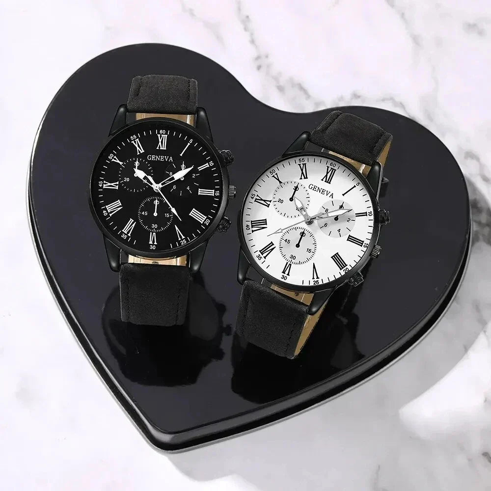 Roman Numeral Couple Quartz Watch Set | Aurelis Time