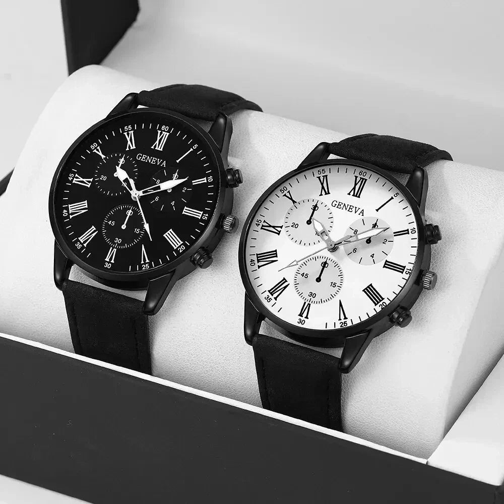 Roman Numeral Couple Quartz Watch Set | Aurelis Time