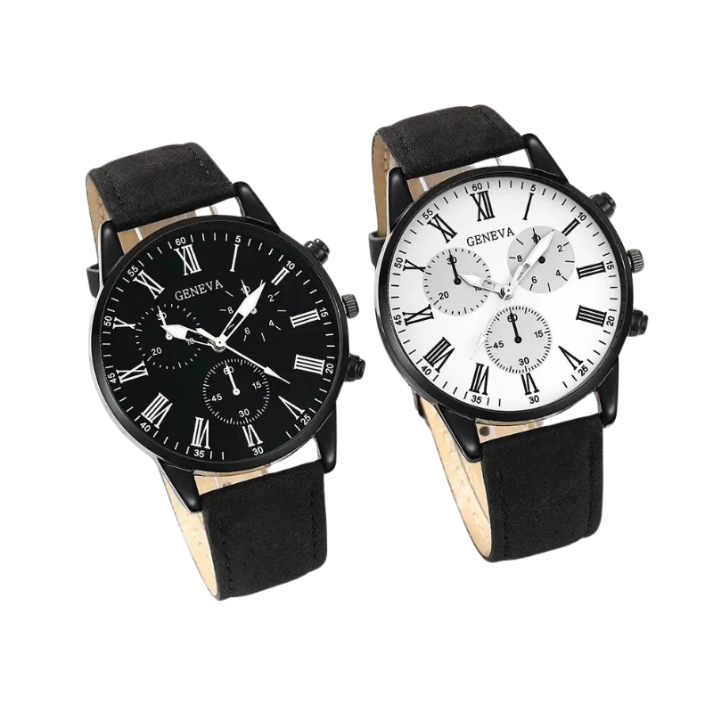 Roman Numeral Couple Quartz Watch Set | Aurelis Time